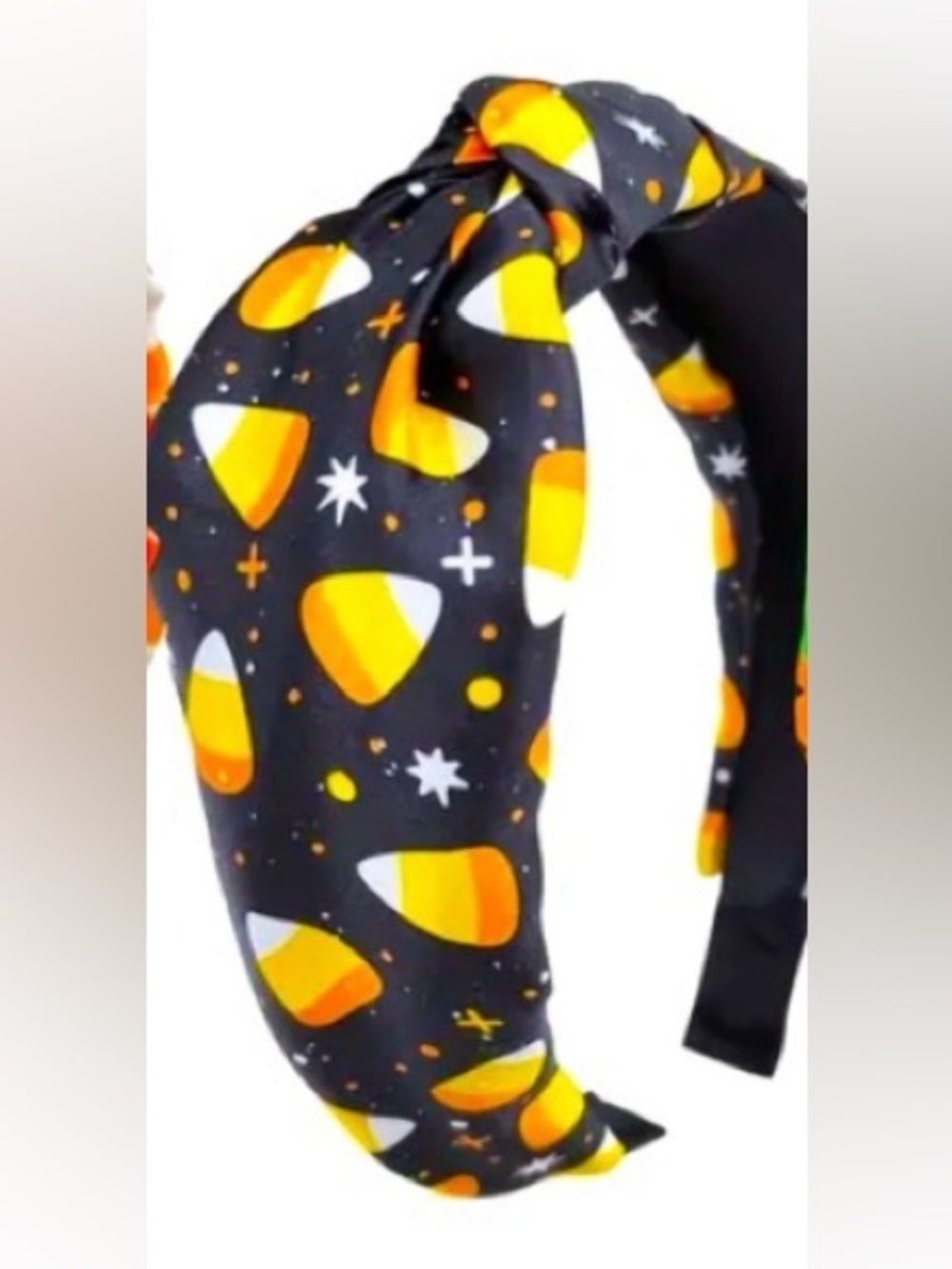 Black Candy Corn Knot Headband